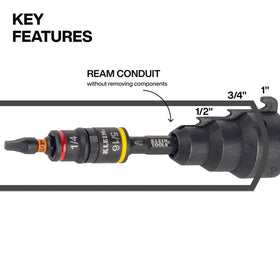 Klein Tools 85091HD magnetic bit holder keeps bits secured during demanding tasks