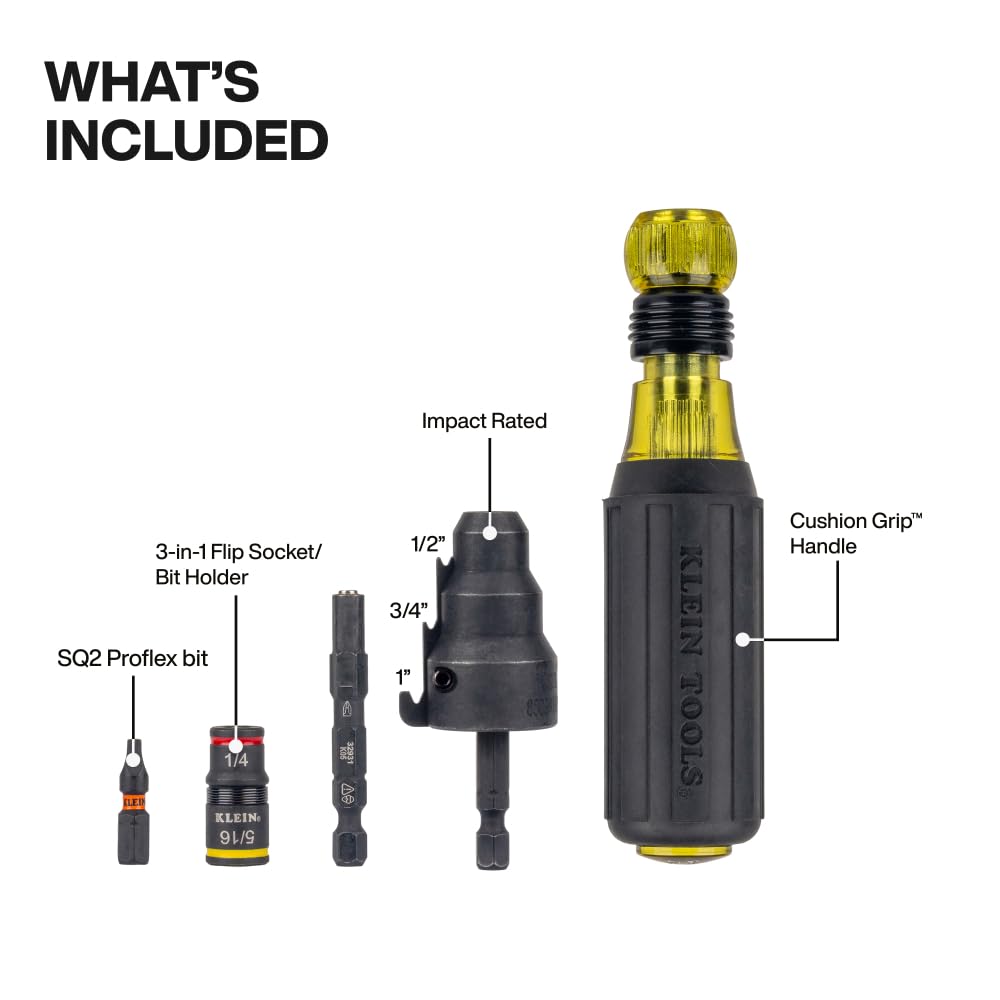 Klein Tools 85191HD flip-socket in action for quick bit changes
