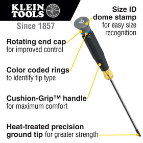 Klein Tools 85615 flat-tip screwdrivers for small fasteners with precise blades.