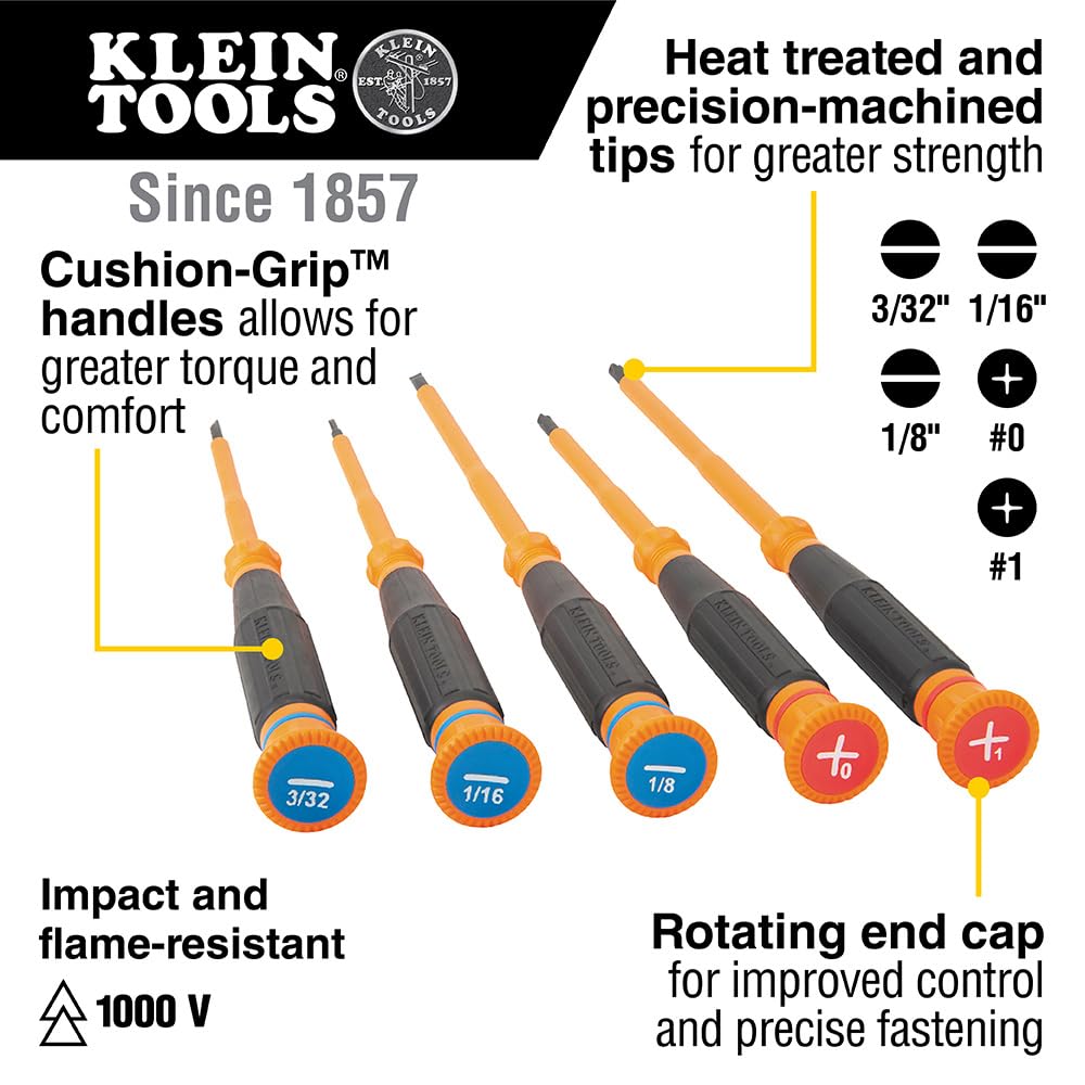 Klein Tools 85615INS Phillips tips 0 and 1 for precise fastener work in electronics.