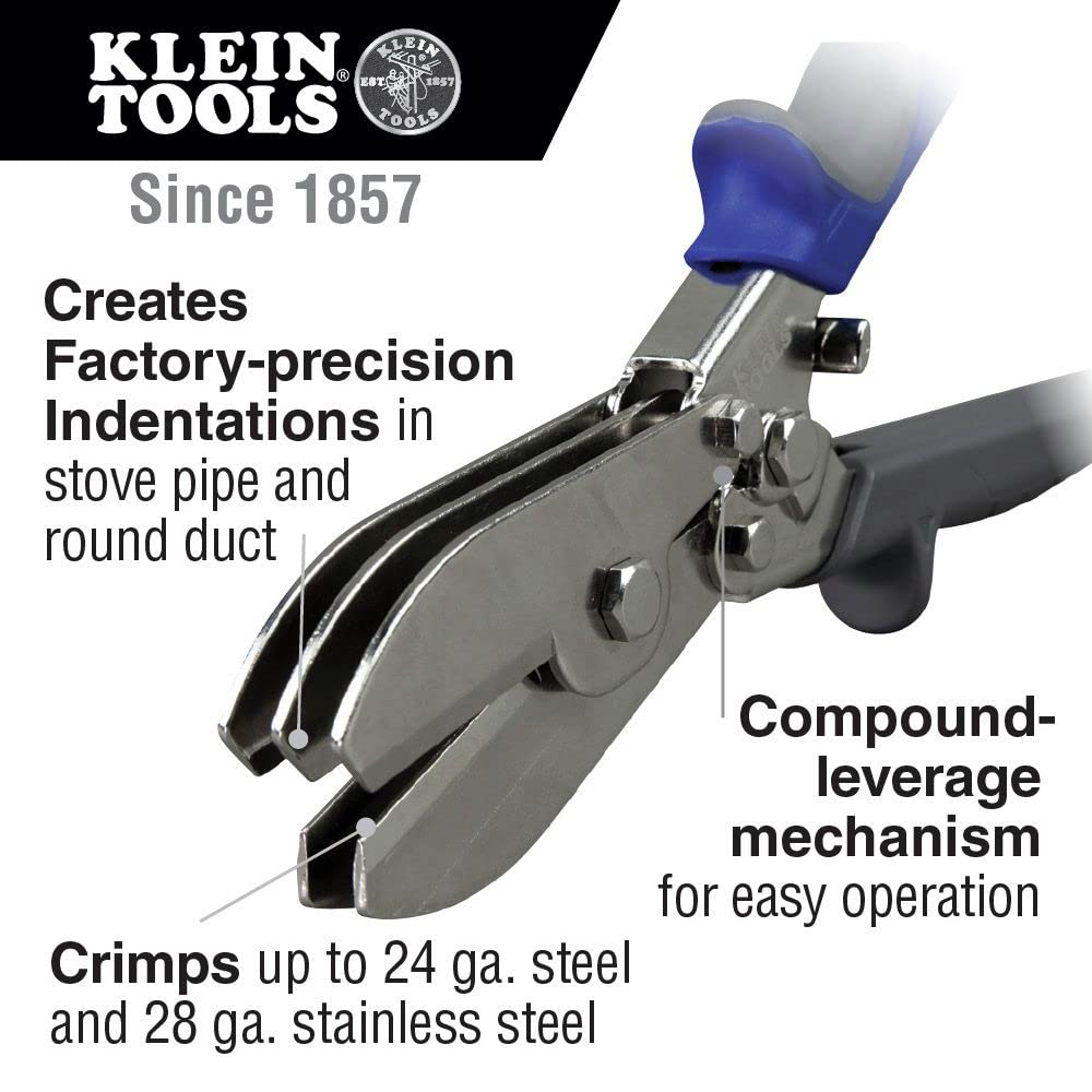 Klein Tools 86520 compound-leverage mechanism enabling controlled indentations.