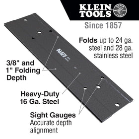 Klein Tools 86532 metal folding tool depth 1 inch for end caps and pans.
