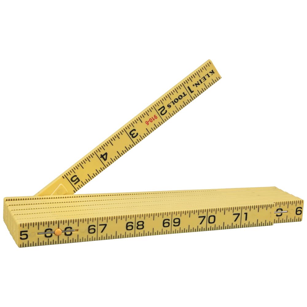 Klein Tools 910-6 inside-reading ruler shows compact folding for quick measurements