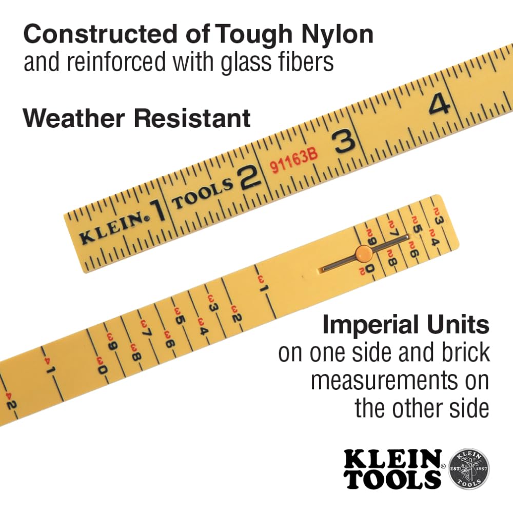 Klein Tools 91163B brick-scale inside face for brickwork measurements.
