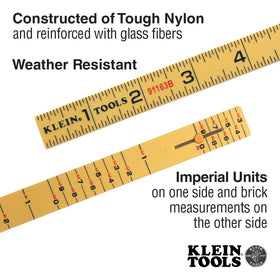 Klein Tools 91163B brick-scale inside face for brickwork measurements.