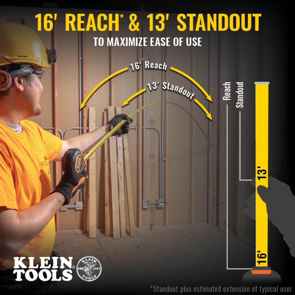 Klein Tools 9235 magnetic double hook grips metal surfaces for hands-free use.