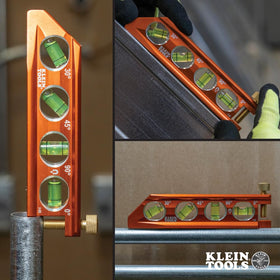 Klein Tools 935AB4V accu-bend 6.25-inch level supports precise measurements on-site