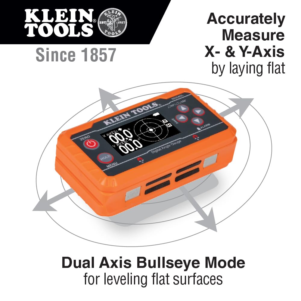 Klein Tools 935DAGL V-groove magnetic base secures the tool to ferrous surfaces