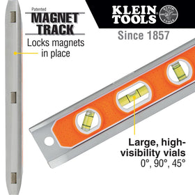 Klein Tools 935R level top-view window for easy reads from above.