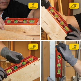 Klein Tools 935RB torpedo level billet aluminum construction for durability.