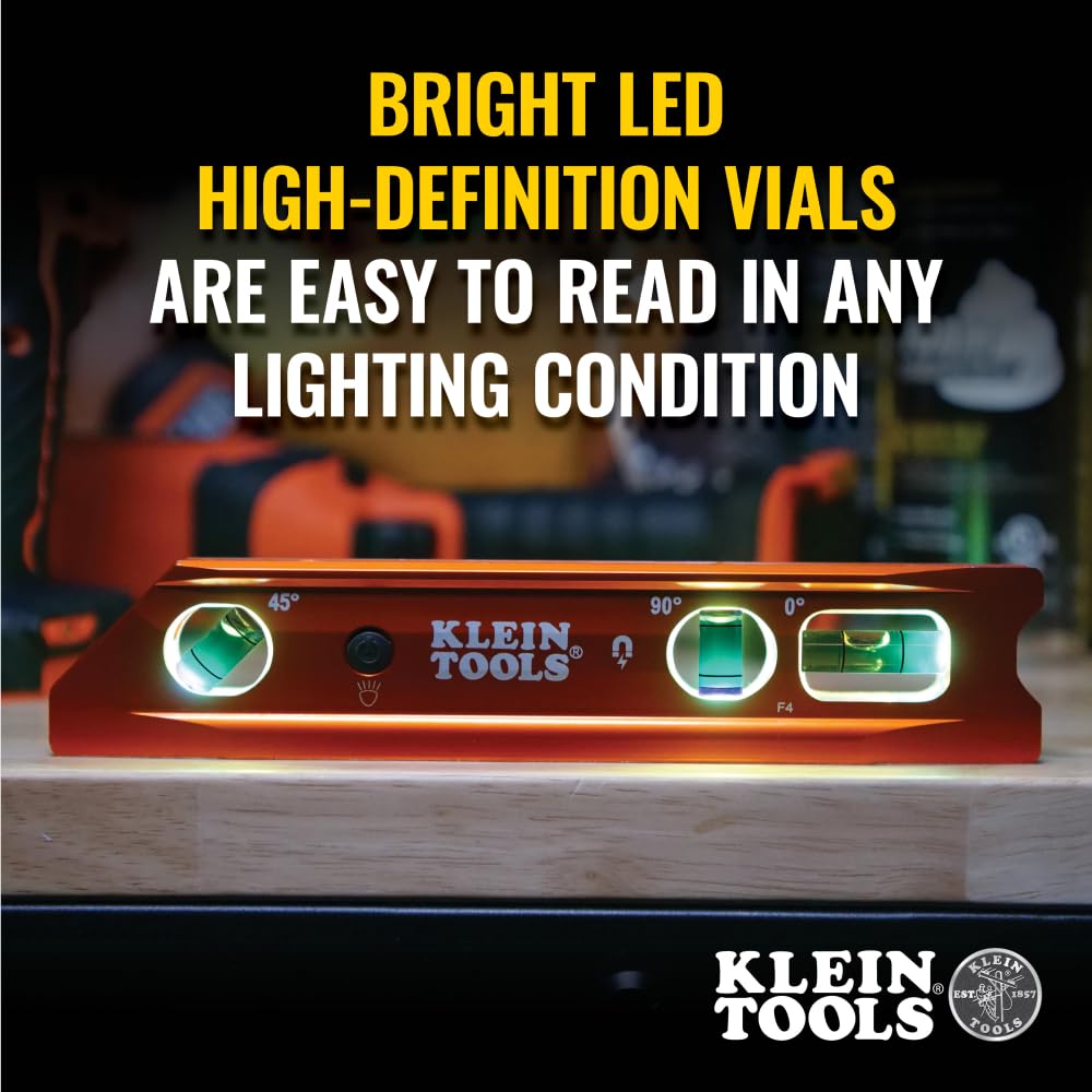 Klein Tools 935RBLT level top-view windows aiding multi-angle readings