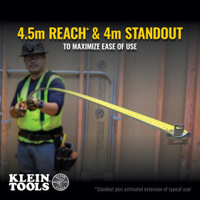 Klein Tools 9375 front and back scales for metric and imperial readings.