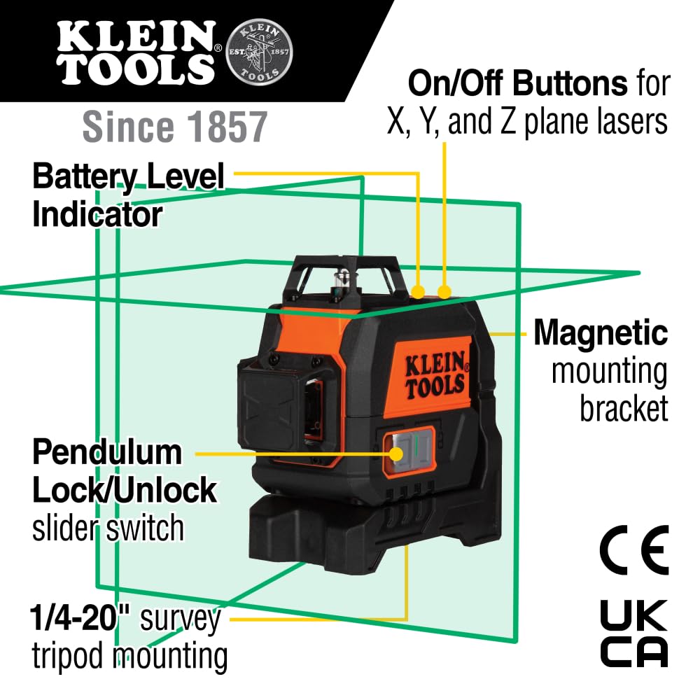 Klein Tools 93CPLG green 360-degree plane for precise room layouts