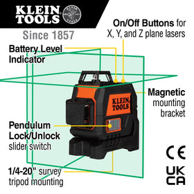 Klein Tools 93CPLG green 360-degree plane for precise room layouts
