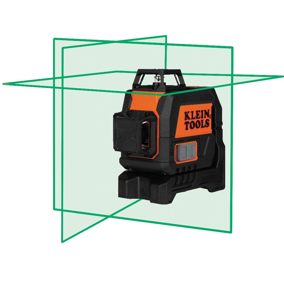 Klein Tools 93CPLG compact self-leveling laser projecting bright green lines for quick alignment