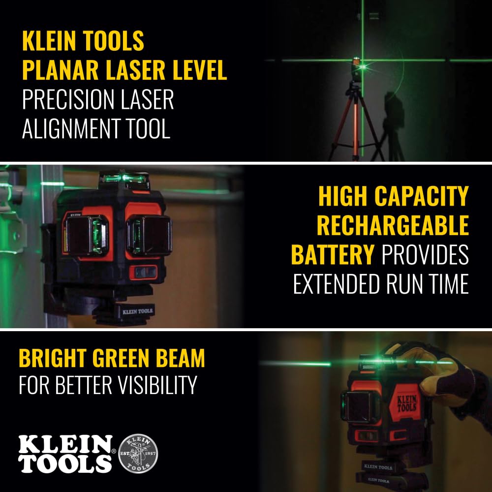 Klein Tools 93PLL rechargeable battery provides long runtime for tasks.