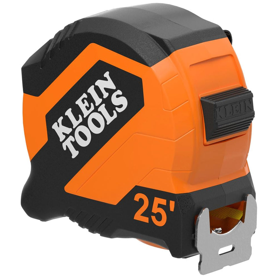 Klein Tools 9525 tape measure in compact design for easy all-day carry and quick measurements.