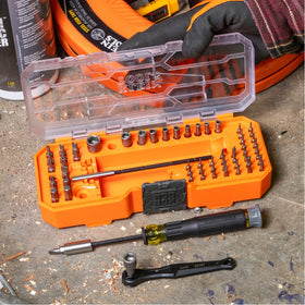 Klein Tools adjustable bit holders enable quick bit changes.