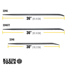 Klein Tools angled chisel at 15 degrees provides extra leverage during alignment.