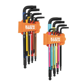 Klein Tools BLS18 hex key set with color-coded sleeves for quick size identification during tasks