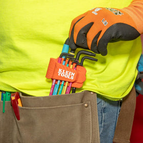 Klein Tools BLS9M color-coded sleeves speed size identification on the set.