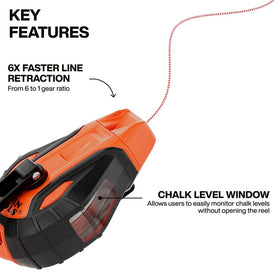 Klein Tools CHLK100S chalk level window lets you monitor chalk without opening.