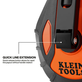 Klein Tools CHLK100S quick-release spool enables rapid line extension.