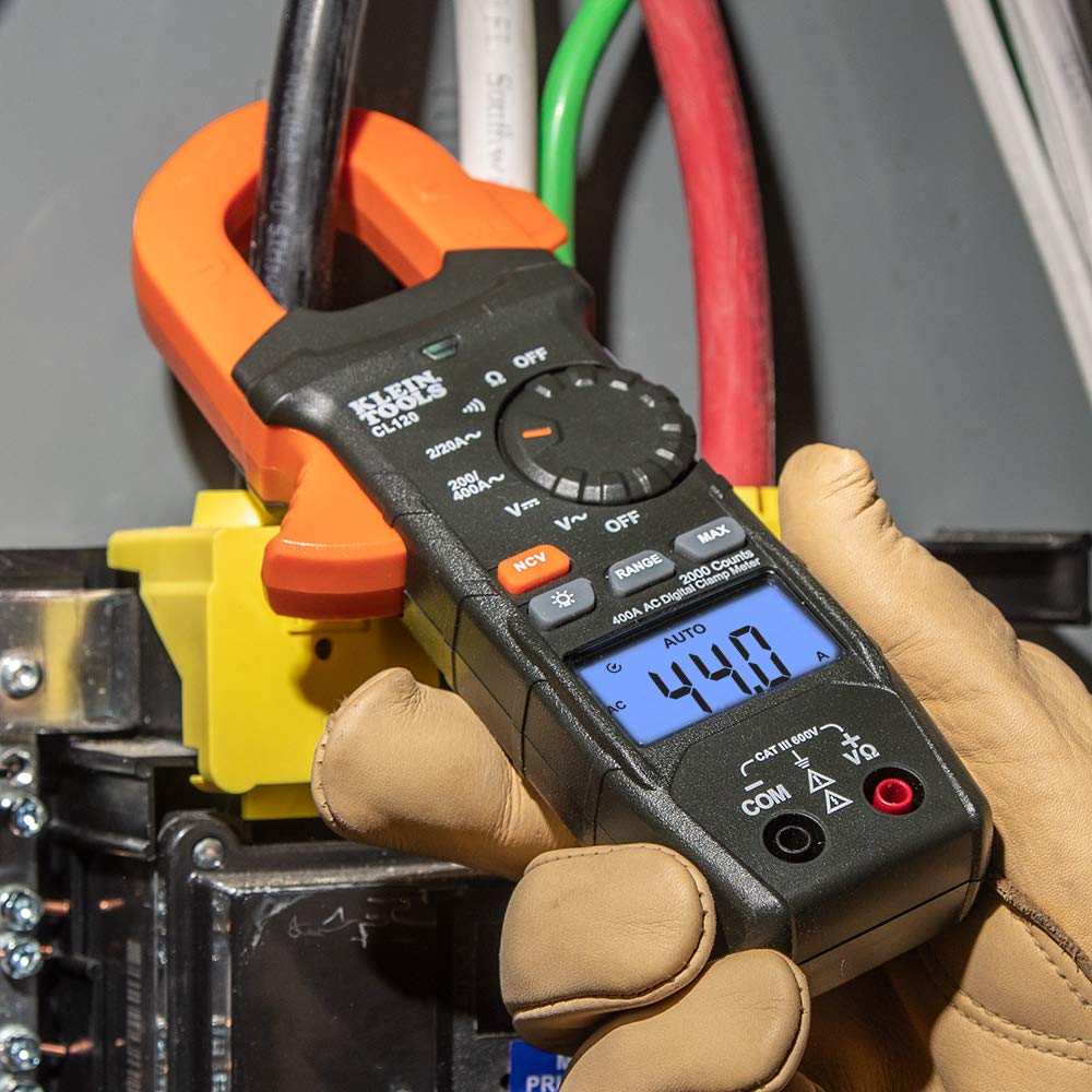 Klein Tools CL120 NCVT test mode performing a non-contact voltage check