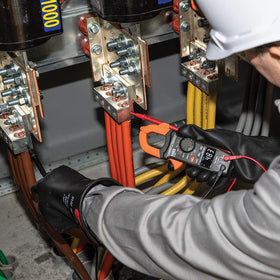 Klein Tools CL390 AC/DC voltage and resistance measurement with auto-ranging streamlines troubleshooting.