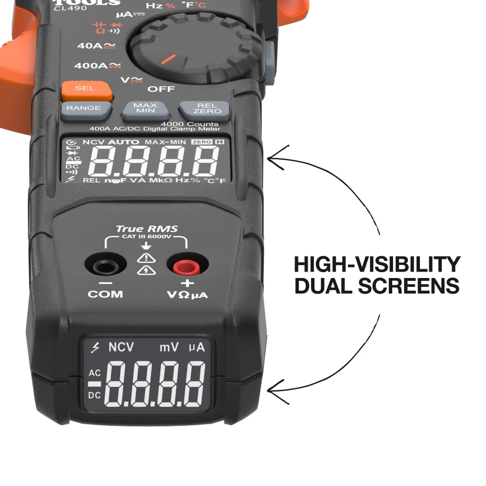Klein Tools CL490 NCVT detection with alerts for quick safety checks.