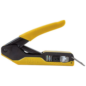 Compact non-slip grip reduces hand fatigue during crimping.