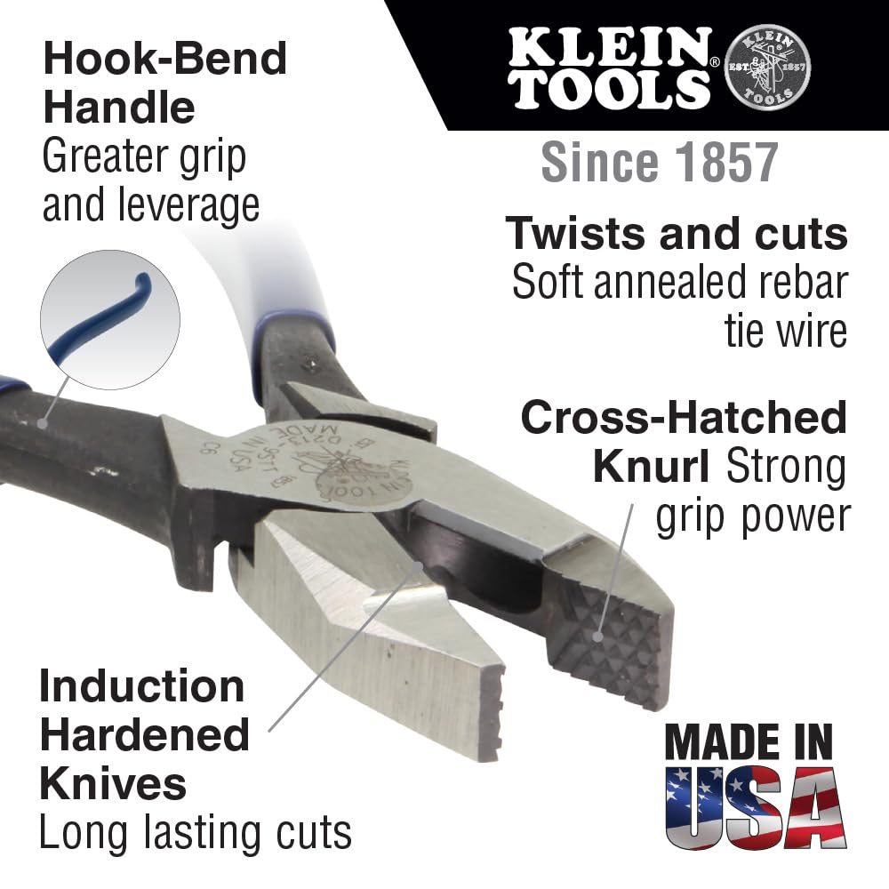 Klein Tools D2000-9ST pliers cut ACSR, screws, nails and hardened wire.