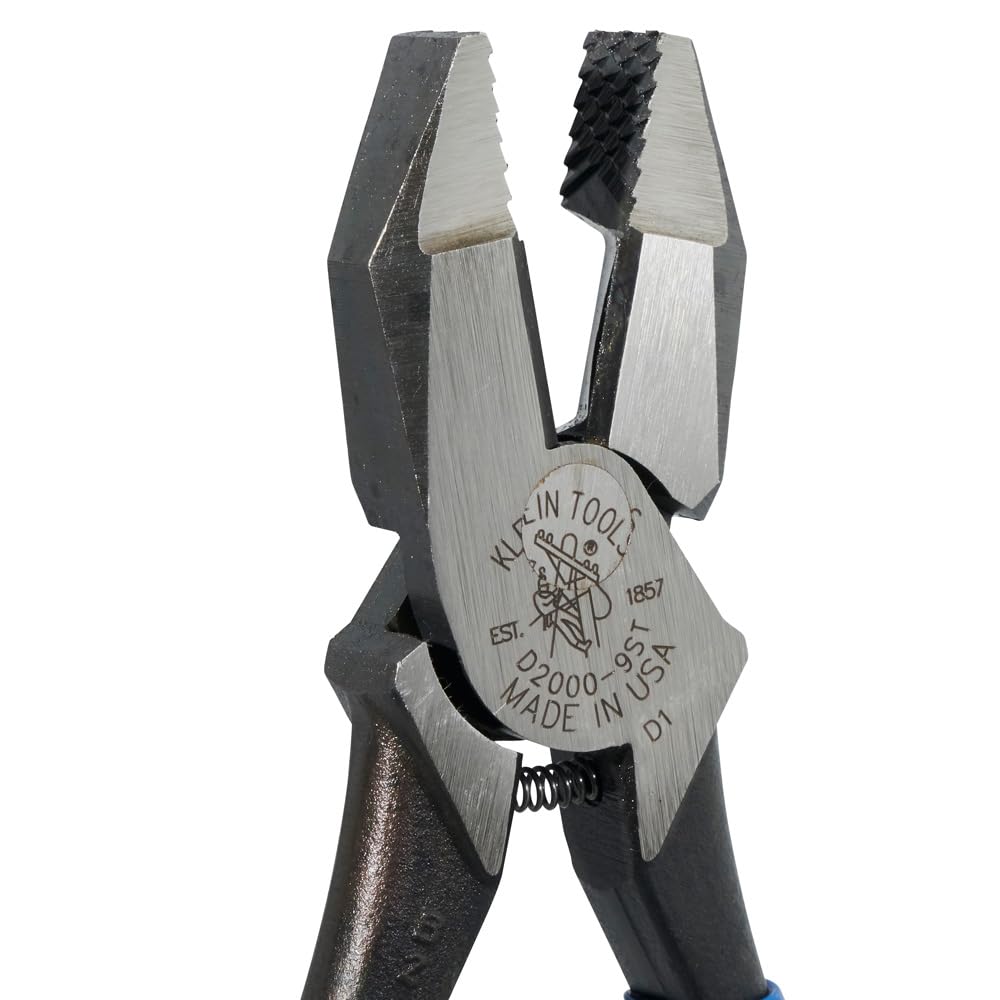 Klein Tools D2000-9ST heavy-duty knurled jaws grip hard materials securely.