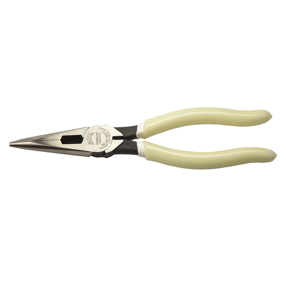 Klein Tools D203-8-GLW precision needle-nose action for controlled work.