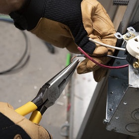 Klein Tools D203-8 heavy-duty long-nose pliers for demanding tasks.