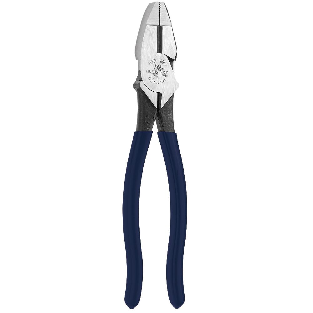 Klein Tools D213-8NE high-leverage side-cutters with durable forged steel for tough cuts.
