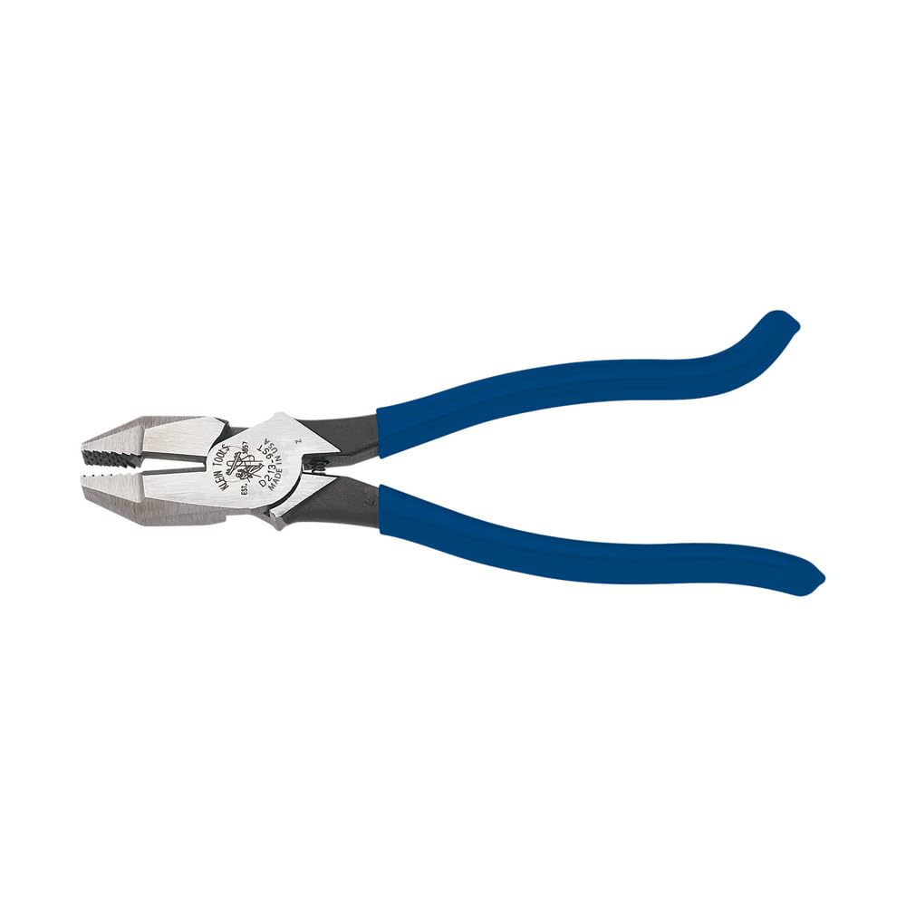 Klein Tools D213-9ST high-leverage ironworker pliers cutting wire precisely