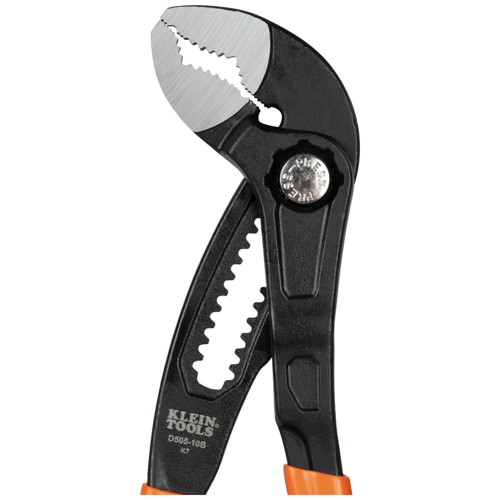 Klein Tools D5053BKIT 10-inch quick-adjust Klaw showing secure grip