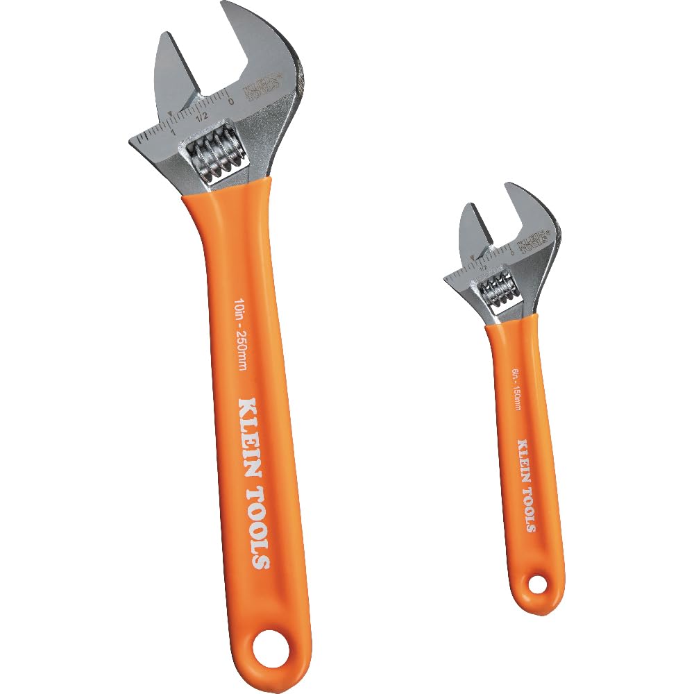 Klein Tools D5072 6-inch adjustable wrench with ergonomic grip for precise adjustments.