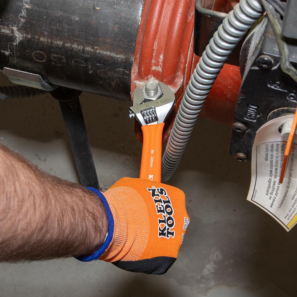 Klein Tools D5074 precision knurl on adjustable wrench for precise adjustments