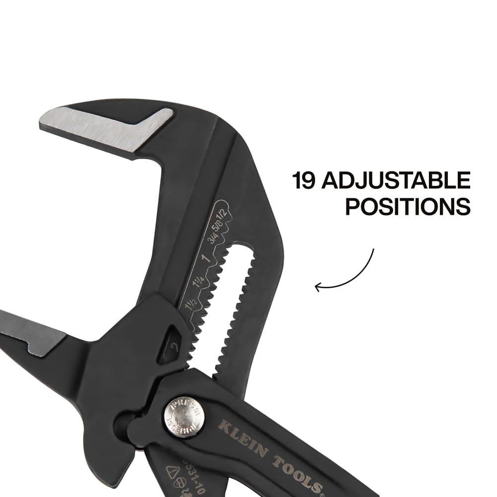 Klein Tools D53110 handle lever adjustment reduces travel in tight spaces