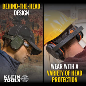 Klein Tools earmuffs with soft foam cushions for long-wear comfort.