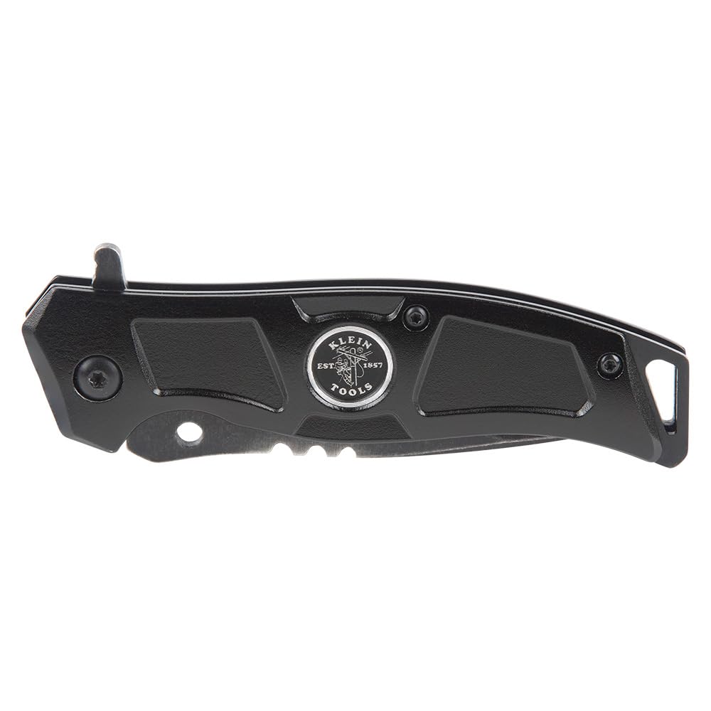 Rugged, professional-grade Klein Tools knife supports demanding cable work.
