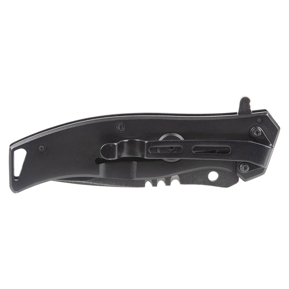 Klein Tools knife includes wire-stripping notch for quick prep work.