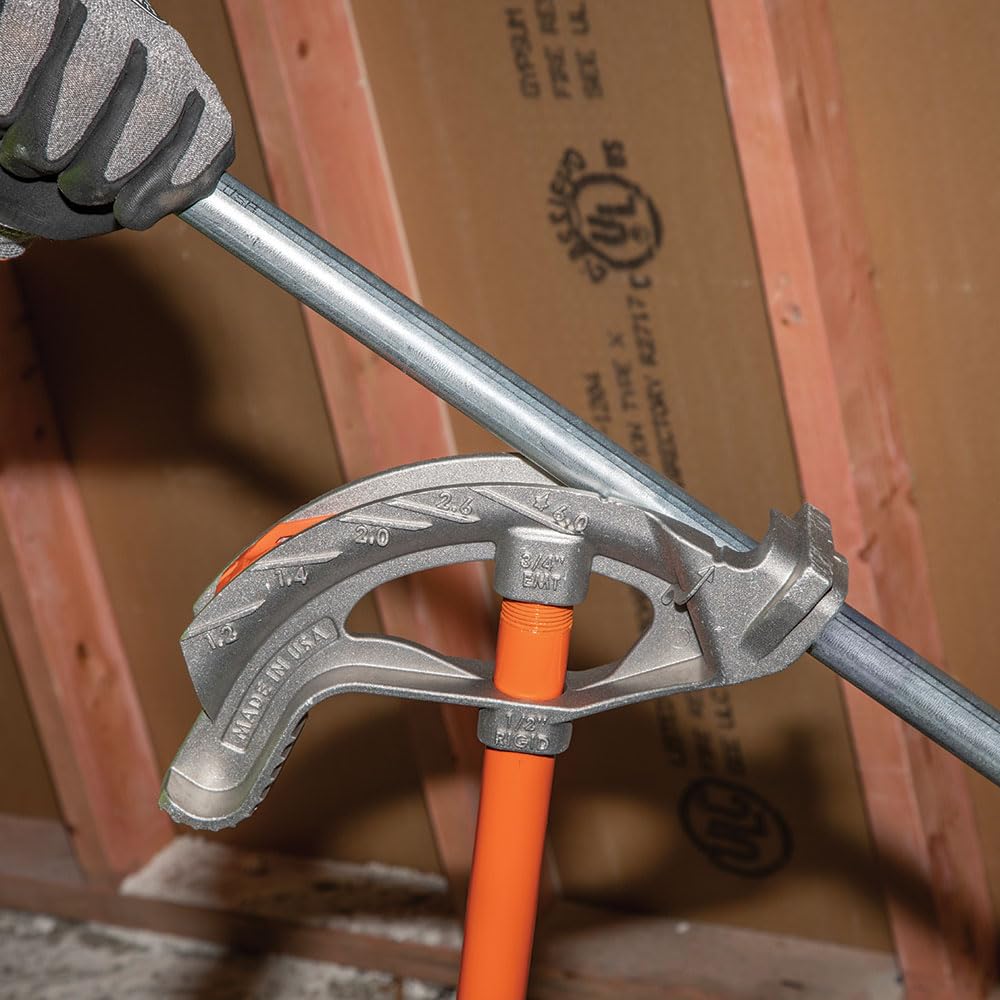On-site EMT conduit bending with reliable performance from Klein Tools.