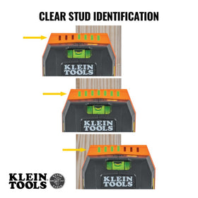 Klein Tools ESF150LL audible alerts and LEDs indicate stud width and position