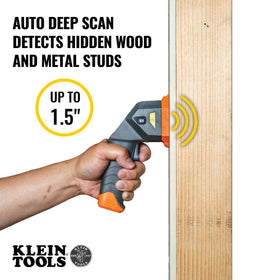 Klein Tools ESF150LL depth scan detects wood and metal studs up to 1-1/2 inches