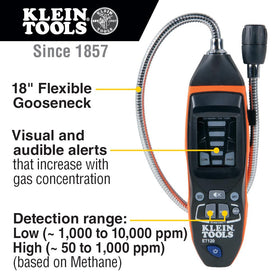 Klein Tools ET120 high and low sensitivity controls for precise detection.