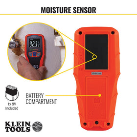 Klein Tools ET140 hardwood-moisture check helps flooring decisions.