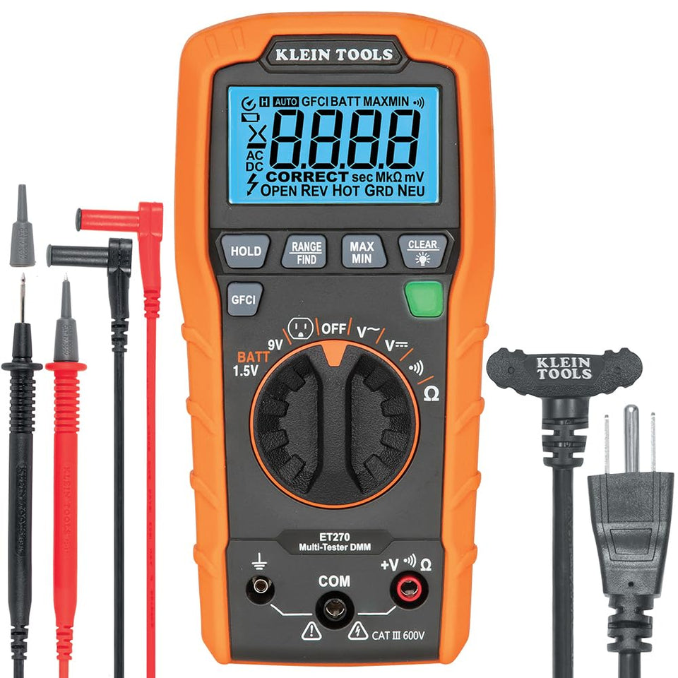 Klein Tools ET270 front view showing robust build for field testing.